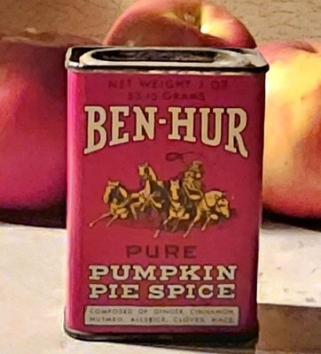 Vintage 1940's Ben Hur Pumpkin Pie Spice Tin