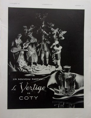 Parfum Werbung COTY Vertige Jahrgang 1936 A 5058