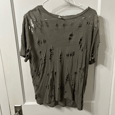 IRO Green Short Sleeve Distressed Tee