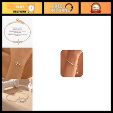 Dainty 18K Gold Plated Cross Bracelet for Women - Trendy Christian Graduation Gi