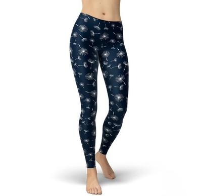Dandelion Fluff Leggings, Printed Leggings, Leggings for Women