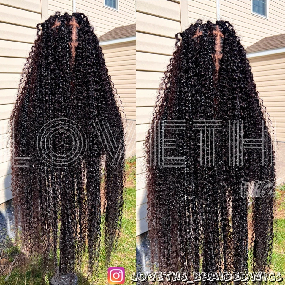 Ships next day(2days SHIPPING)Cornrow Full lace Braided wig,black knotless braid - Image 2 of 4