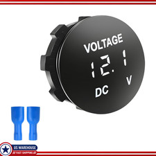 Mini Portable Round Panel Voltmeter Gauge Dc 12v 24v Waterproof Led Digital Dis