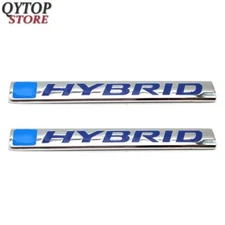 2PCS 3D Metal Hybrid Logo Car Side Fender Rear Trunk Emblem Badge Chrome Sticker