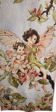 Apple Blossom Flower Fairies Quilt Wall Hang 21x40 Baby Girls Nursery Grannycore