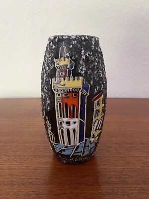 Vase Fat Lava Keramik  50er 60er Jahre - San Marino Italy Mid Century Vintage