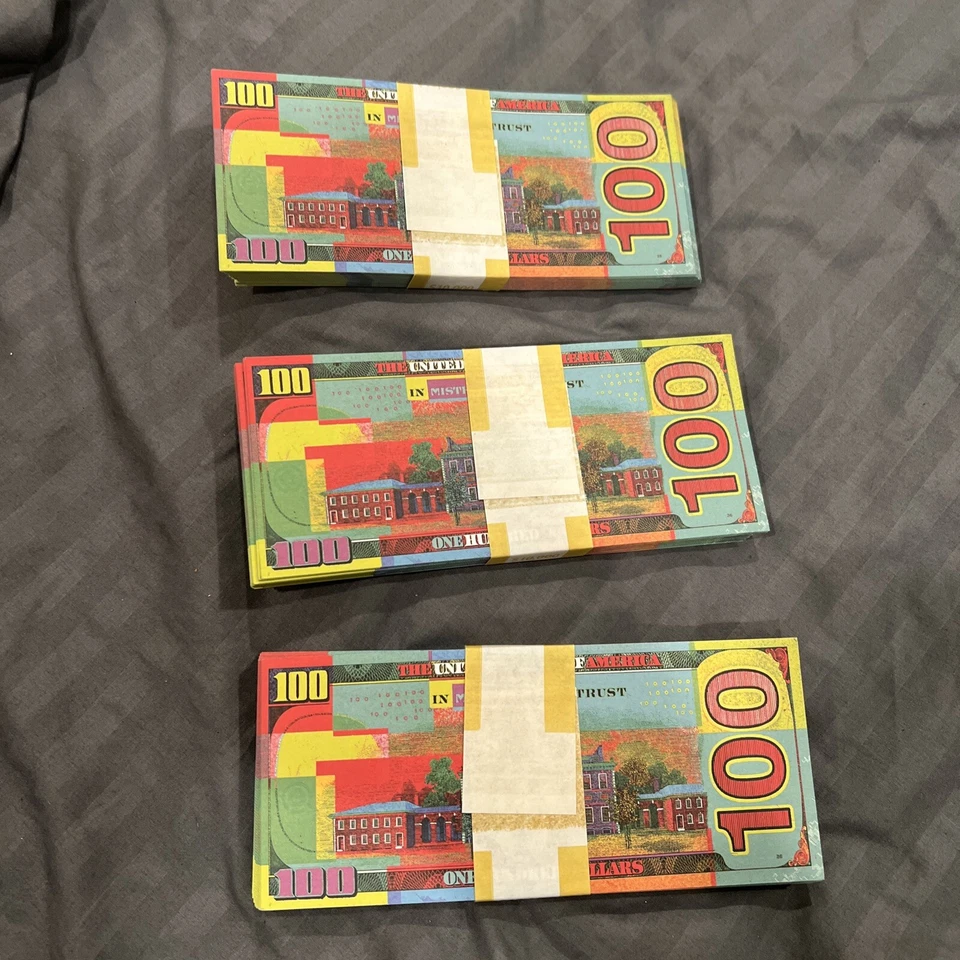 Billete de 100 dólares Mister E Benny Jr. Art Benny pila de 10 k dólares 2017 muy raro con huellas dactilares Foto 2 de 2
