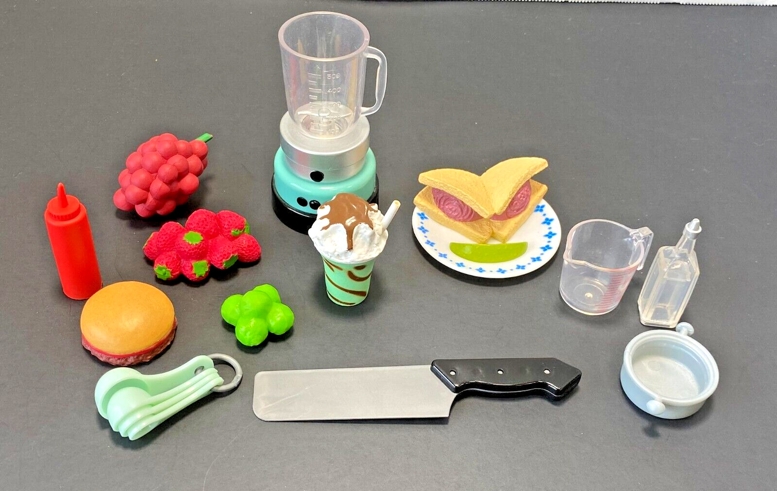 Our Generation Food and Dish Lot Pie Ketchup Grapes Blender 