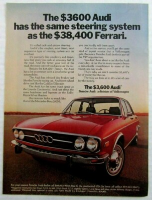 1971 AUDI Porsche Audi: A Division of Volkswagen Magazine Ad