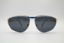 Vintage Nigura 845 Blue Gold Oval Sunglasses Glasses NOS