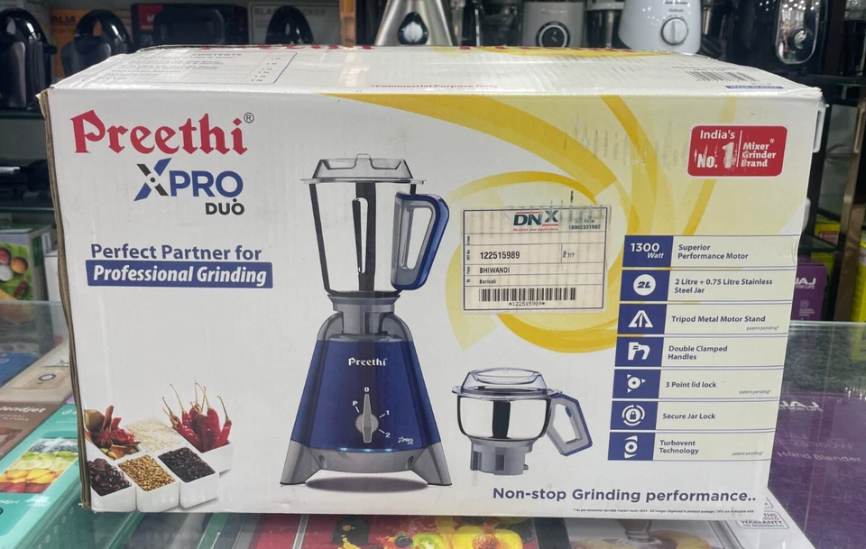 Mezcladora comercial Preethi-Xpro Duo 1300 W de potencia para Reino Unido UE AUS NZ AF AS OC Foto 3 de 4