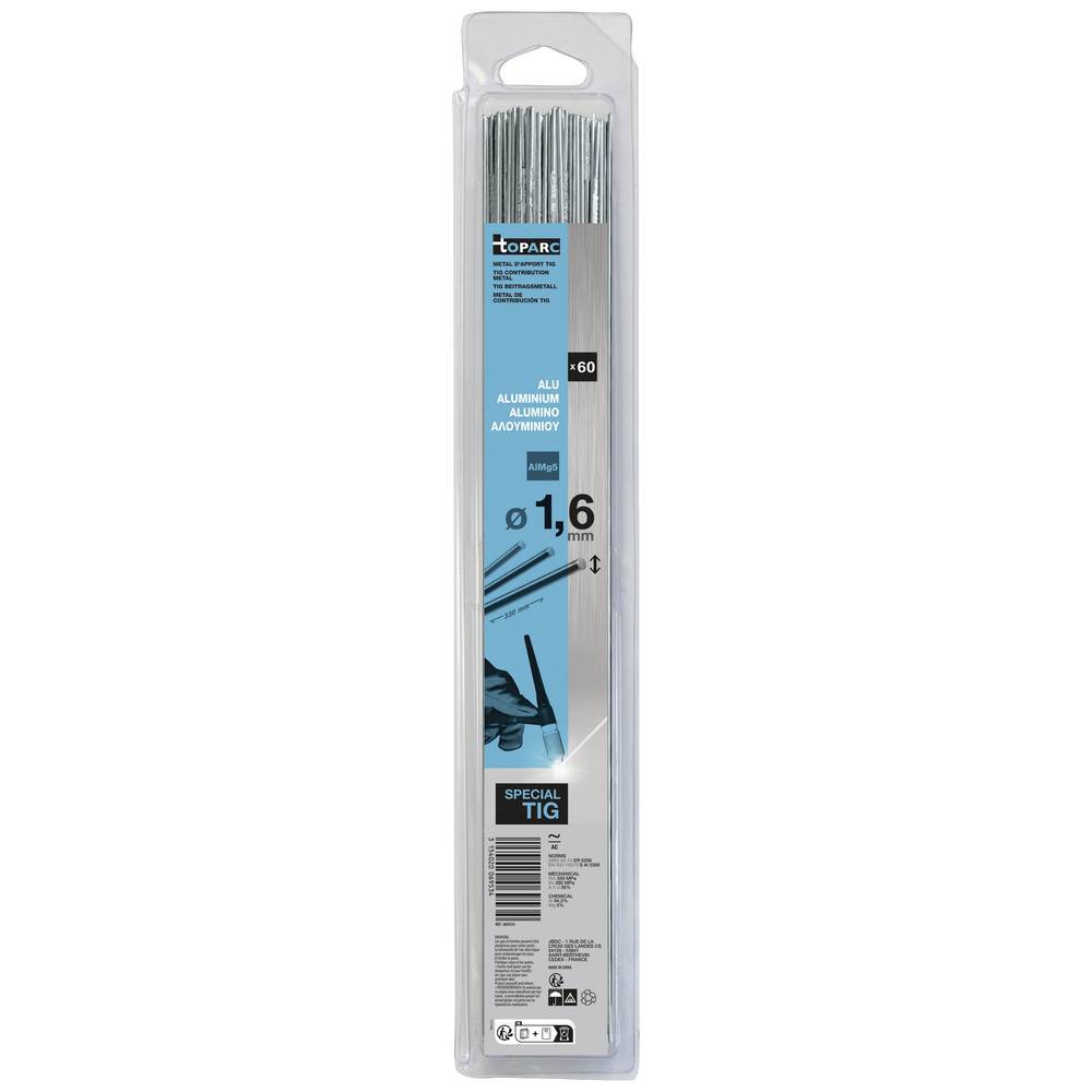 Toparc WIG Elettrodi per saldatura 60 pz. (Ø x L) 1.6 mm x 330 mm