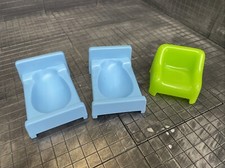 Hasbro WEEBLE WOBBLES 1973 Blue Bed Furniture Set Vintage Chair Lot