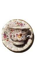 Tasse C/S  Porcelaine Vieux-Paris genre Meissen KPM Saxe décor oiseaux fleurs HP