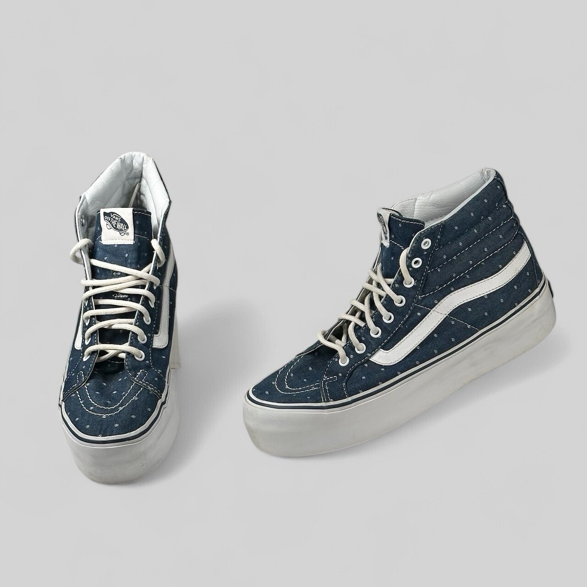 Vans Sk8 Hi Womens Size 10 Blue Platform Sneaker Shoes