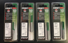 Image of 4 X Trend CraftPro Straight Two Flute Router Cutter Bit, 3/8 Inch Shank, 9.5mm