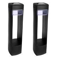 2Er Set Led Solarleuchte Solar Lampe Kunststoff Schwarz Gartenleuchte