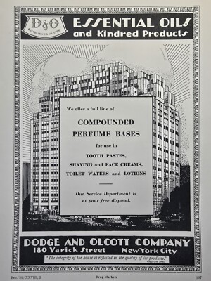 Dodge & Olcott Varick Street NYC Compunded Perfume Bases Vintage Print Ad 1931