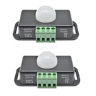 2 Pieces Automatic DC 12-24V 8A Infrared PIR Motion Sensor Switch For LED light