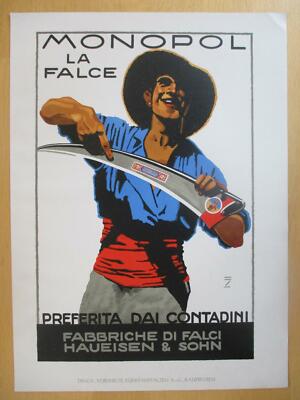 Hohlwein, Ludwig, Plakat Haueisen & Sohn Fabriche di Falci Monopo ca. 22 x 30 cm