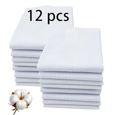 Handkerchiefs for men 100 Soft Cotton White Hankie handkerchief bulk Top
