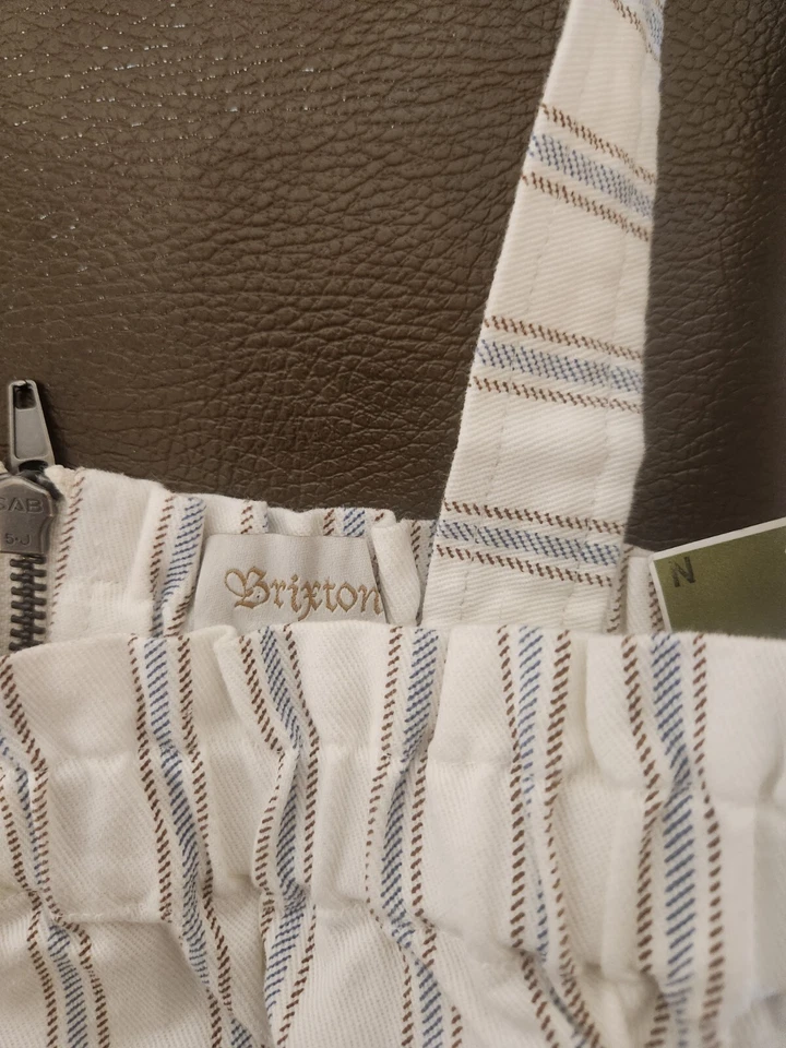 White Denim Ruffled Crop Top. NWT. Med. Juniors. Brixton of Oceanside California - Image 3 of 4