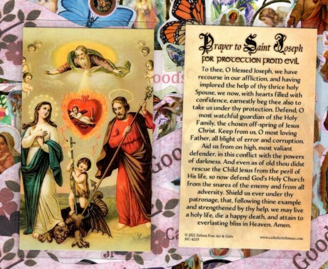 Prayer to St Joseph for Protection from Evil - Laminated Holy Card 4215