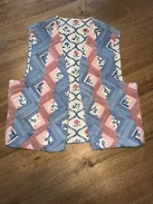 Handmade Quilted  Denim Vest Small Detailed Grandma Core Boho Western 70s Style