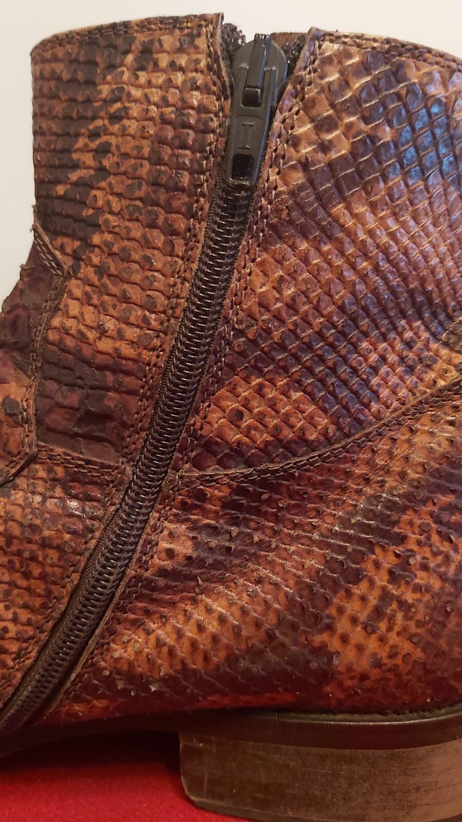 Men's Genuine Python Leather Half Ankle Boots No.… - image 3