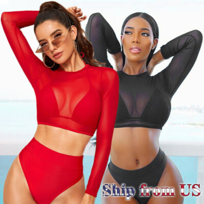 Bikini Three Piece Set Padded Swimsuit Swimwear Monokini Swimming Swim Suit US