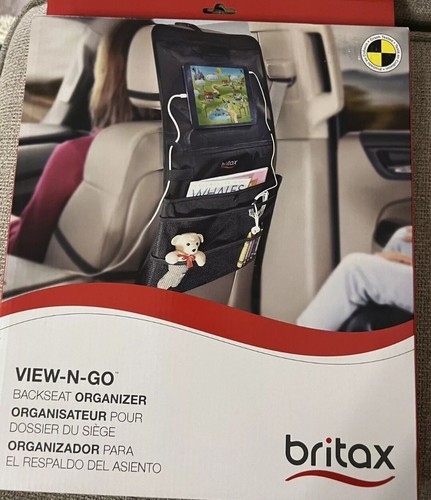 Britax View‑N‑Go Backseat Organizer- Black- Holds Tablets Up To 15”