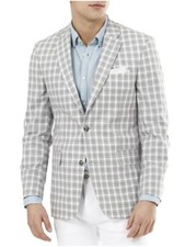 Tommy Hilfiger Mens Trevor Gray Plaid Two-Button Blazer Sportcoat 40 REG NEW
