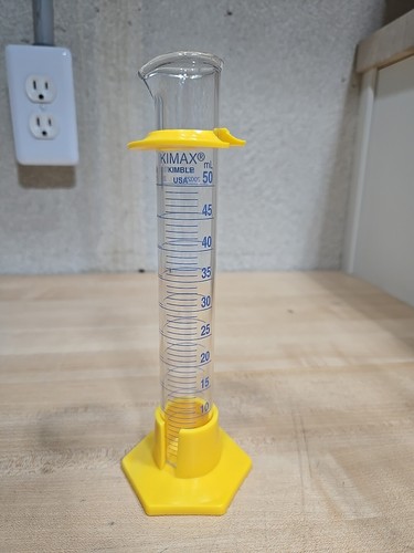 KIMAX KIMBLE 20025-H - 50 mL Graduated Cylinder Base Slide Marker Made USA