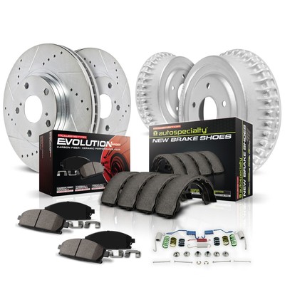 K15244DK Powerstop 4-Wheel Set Brake Disc And Drum Kits Front & Rear for Civic