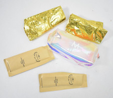 Iridescent Holographic Makeup Travel Bag Organizer M Brand w 2 Combs  Hair Net