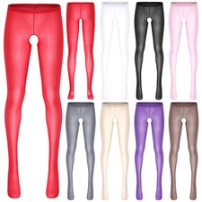 Womens Stockings Soft Trousers Underwear Leggings Fitness Open Crotch Pants Gym