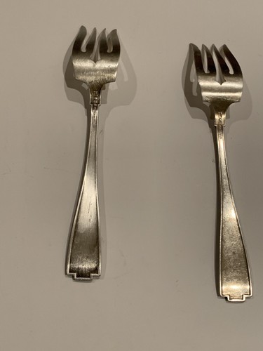 Antique Pat.1913 Sterling Silver Gorham ETRUSCAN Set Of 2 6 1/4 " Fork Salad. - Picture 7 of 9