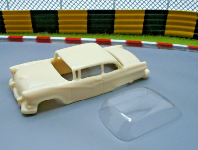 custom '56 ford fairlane aurora thunderjet ho slot car body kit