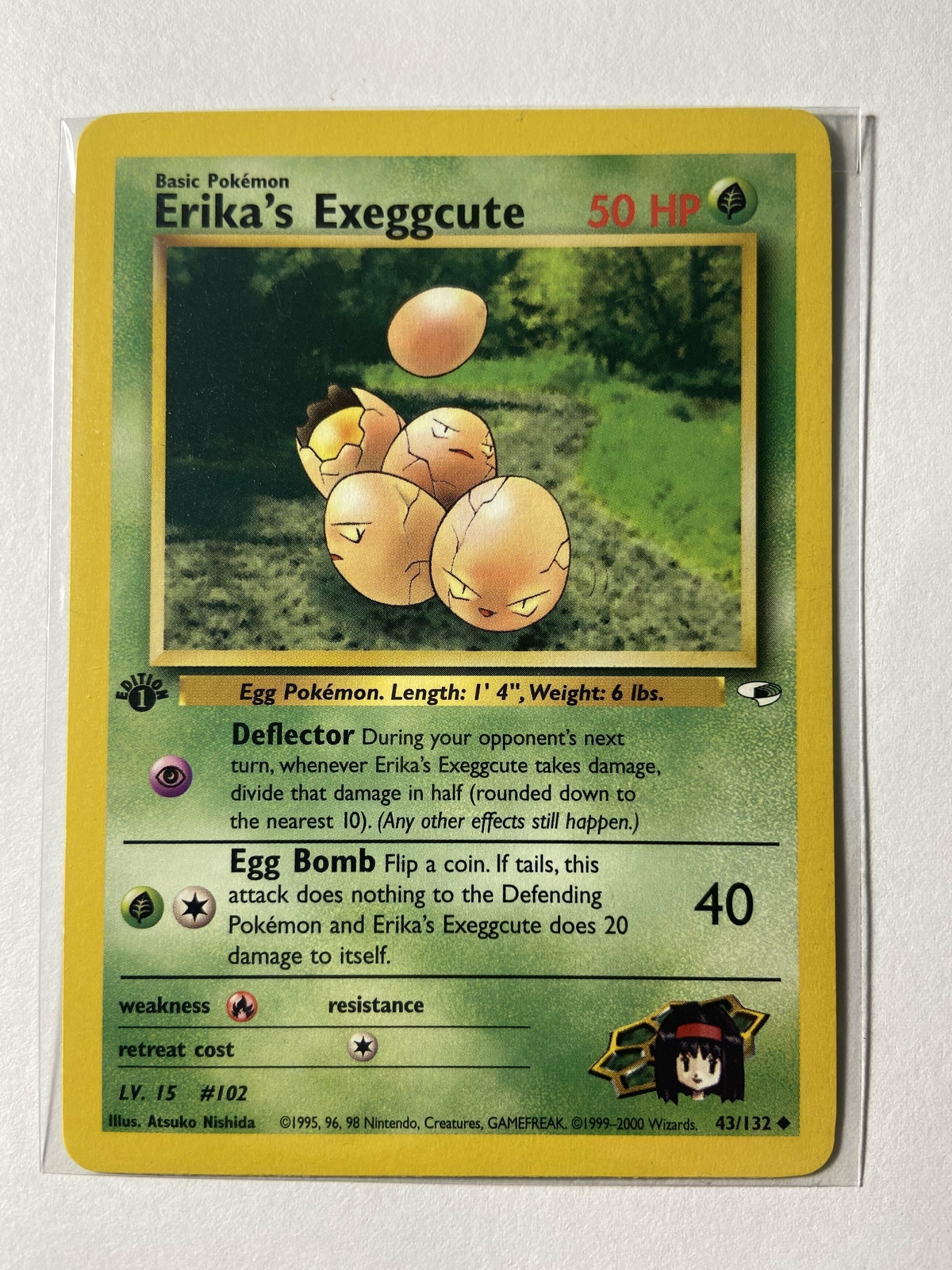 Erika's Exeggcute 1st edition  Near mint condition ENGLISH  43 /132 Gym Heroes