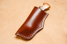 Custom Leather Sheath w/belt clip for Buck 112 or similar left hand 