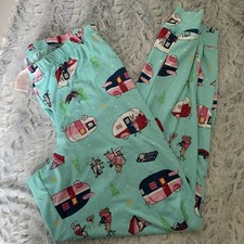 Secret Treasures Women's Jogger Pajama Pants Size M 8-10 Camper /summer Teal