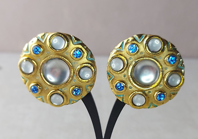 Boucles D'oreilles Pendantes Vintage Jacky De G En Métal - Occasion Très Bon état