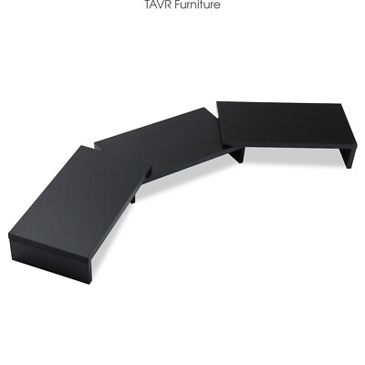 Adjustable Wooden Dual Monitor Stand Riser Desk Organizer with Storage Drawe
