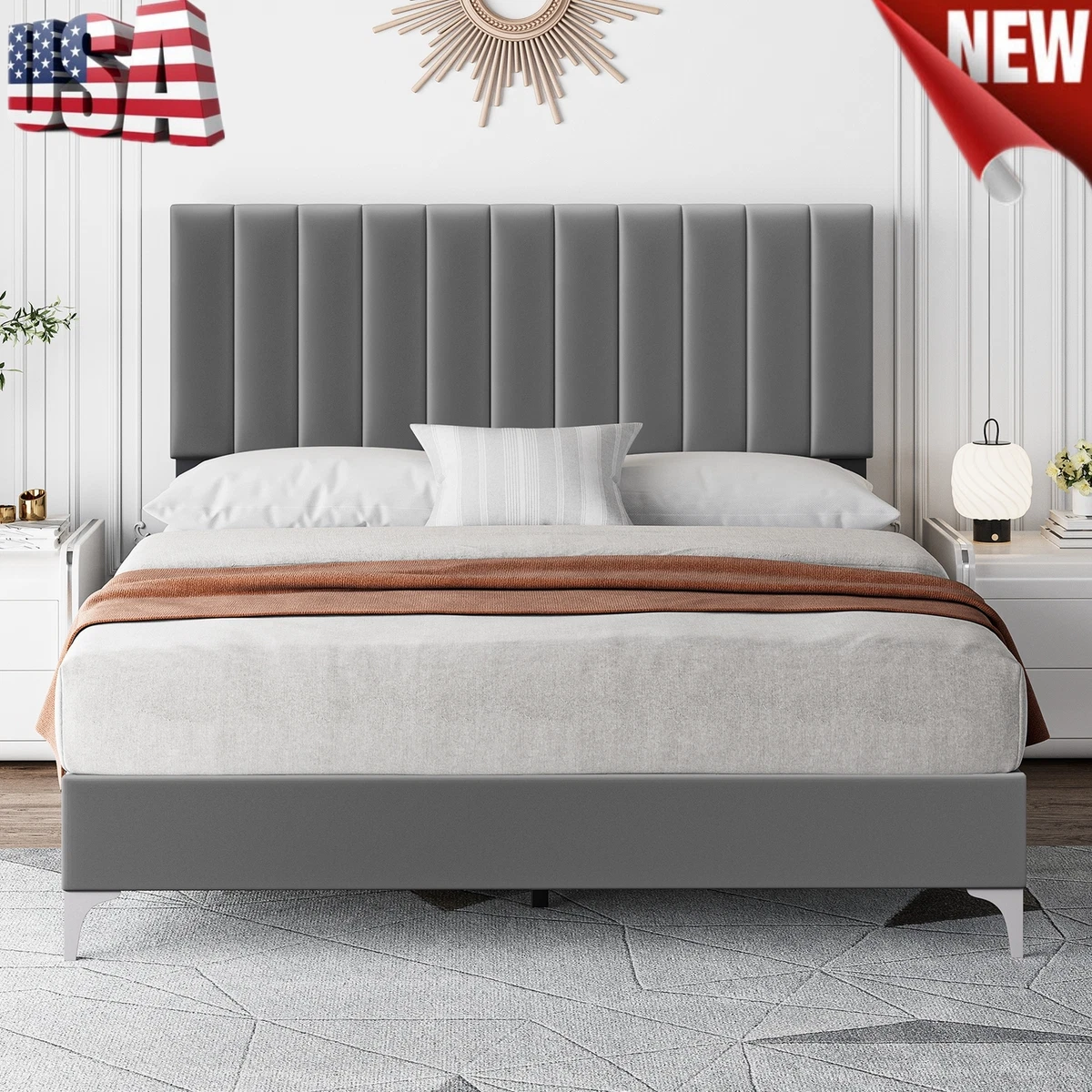 Plush headboard queen deals