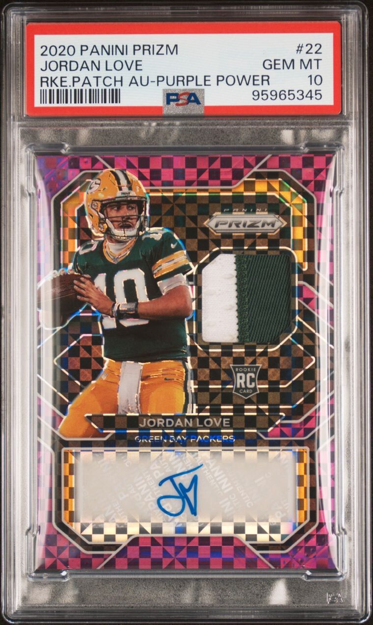 2020 Prizm Football Jordan Love RC RPA Purple Power /49 PSA 10 🔥 Pop 5