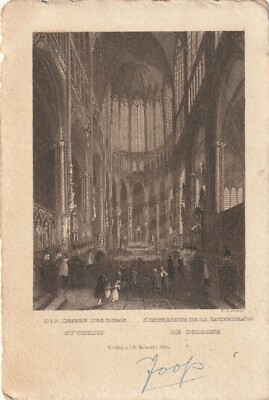 Old Postcard 2900 - Cologne on the Rhine - The Interior of the Cathedral