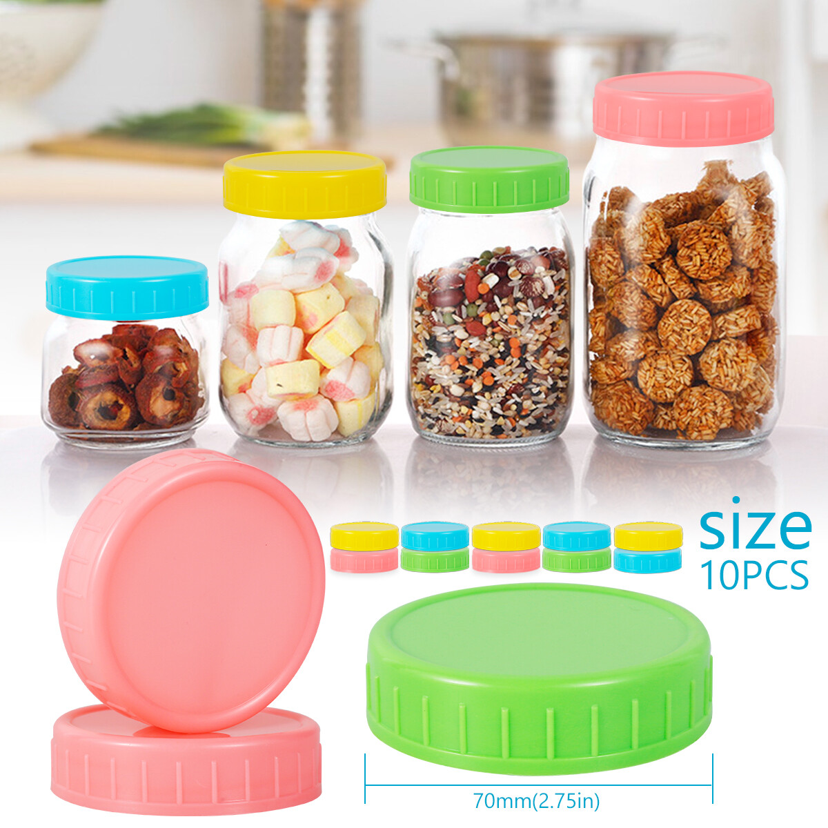 10pcs 70mm Replacement Seal Lids Fit Kilner Mason Ball Jars For Canning