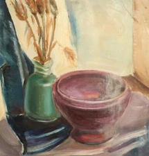 Vintage realist oil painting still life