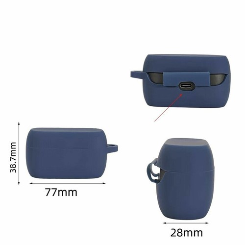Silicone Case Earphone Pouch Cover With Carabiner for Jabra Elite 3 Earphone - Picture 12 of 22