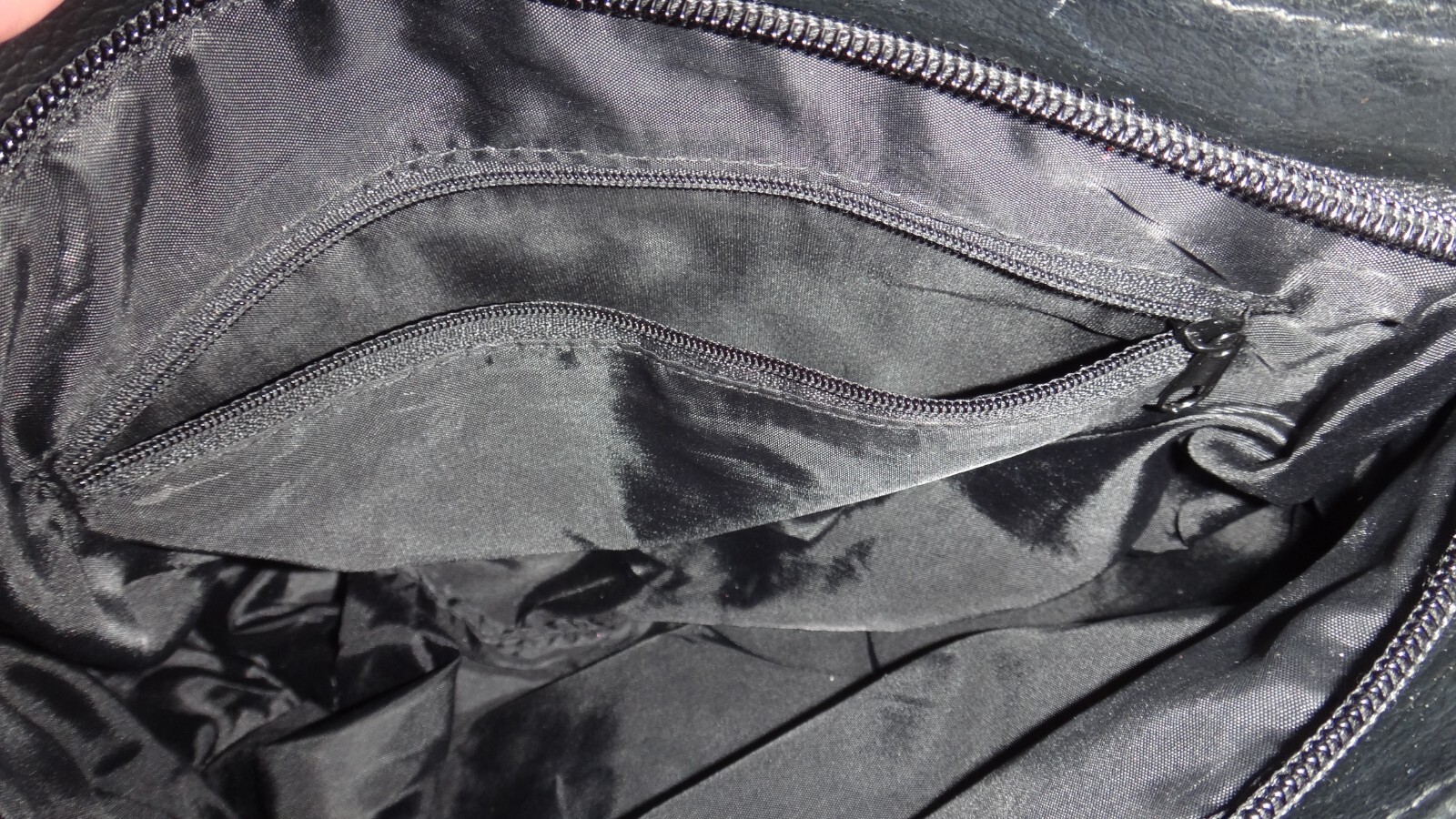 Faux Leather Black Patch Work Shoulder Roomy Smal… - image 12